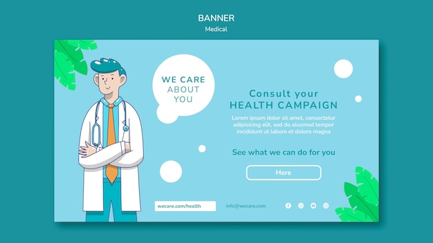 Free PSD medical care banner template