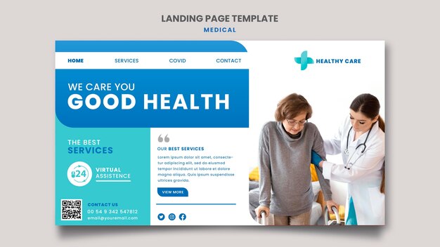 医療ランディングページテンプレートデザイン