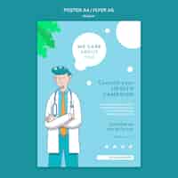 Free PSD medical care poster template