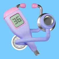 Free PSD medical check thermometer and stethoscope