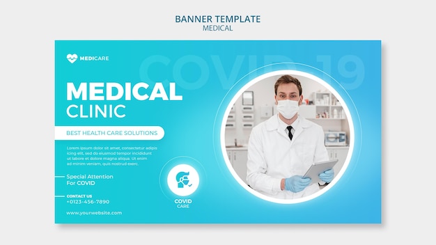 Free PSD medical clinic banner template