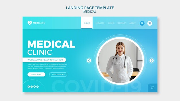 Medical clinic landing page template