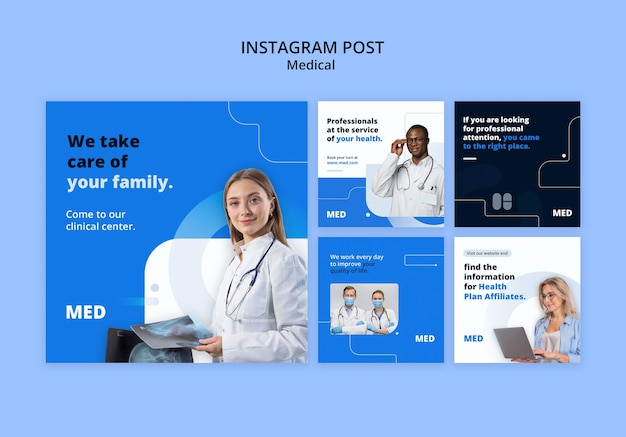 PSD gratuito post di instagram di concetto medico