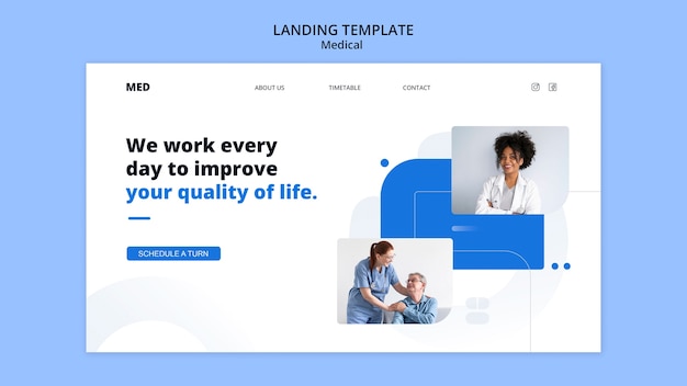 Free PSD medical concept  landing page