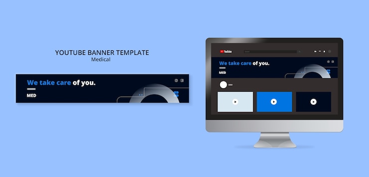 Free PSD medical concept youtube banner template