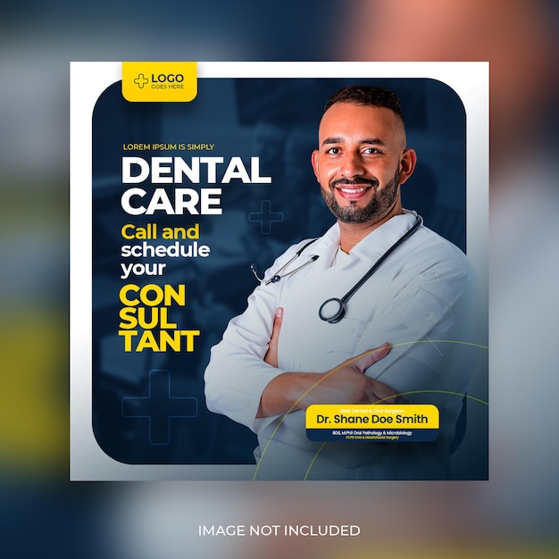 Free PSD medical dental healthcare social media post and web banner design template