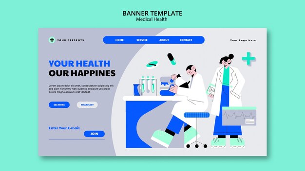 Medical health banner template