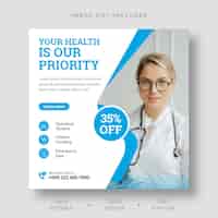 Free PSD medical health social media and instagram post banner