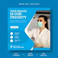 Free PSD medical health social media and instagram post banner