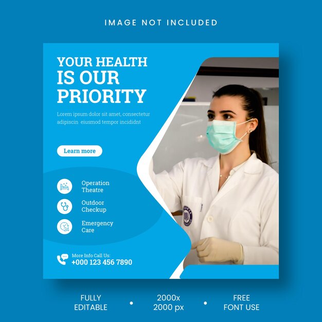 Medical health social media and Instagram post banner