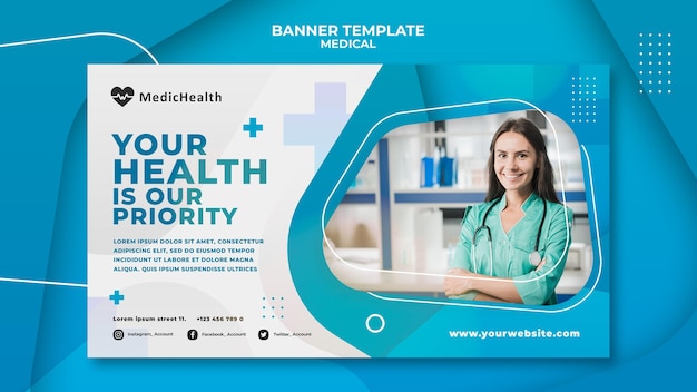 Medical healthcare poster template