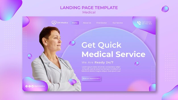 Medical landing page template