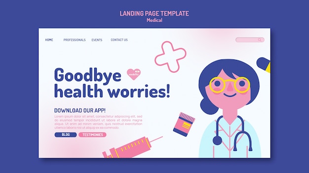 Free PSD medical landing page template