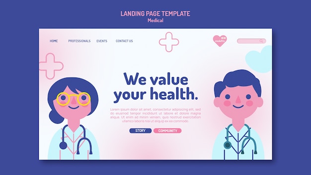 Free PSD medical landing page template