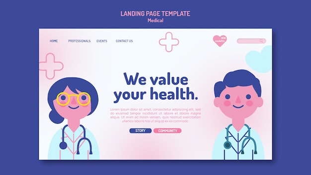 無料PSD 医療ランディングページテンプレート