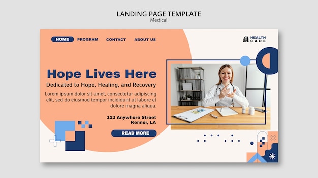 Free PSD medical landing page template