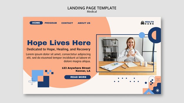 Medical landing page template