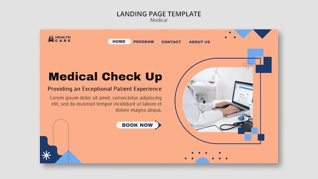 Free PSD medical landing page template