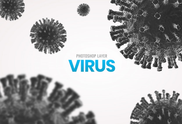 Medical microscopic virus cells close up background