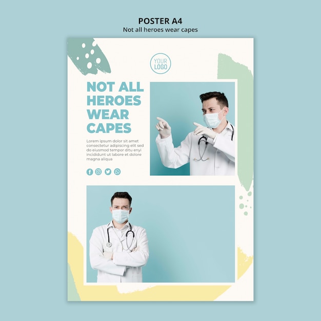 Free PSD medical professional poster style