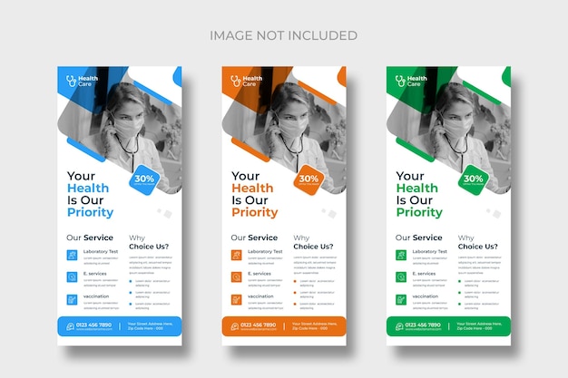 Free PSD medical rack card or dl flyer templates