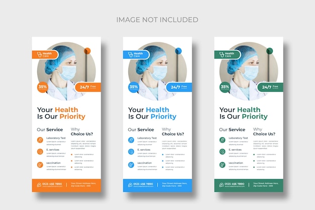 Medical rack card or dl flyer templates