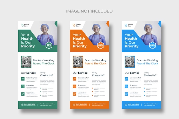 Medical rack card or dl flyer templates