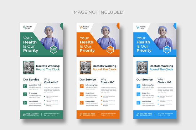 Medical rack card or dl flyer templates