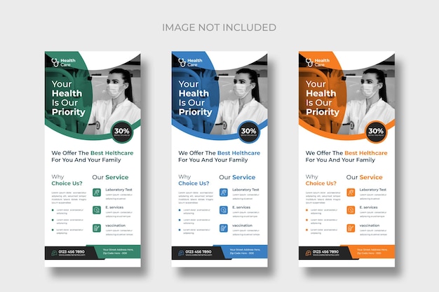 Medical rack card or dl flyer templates