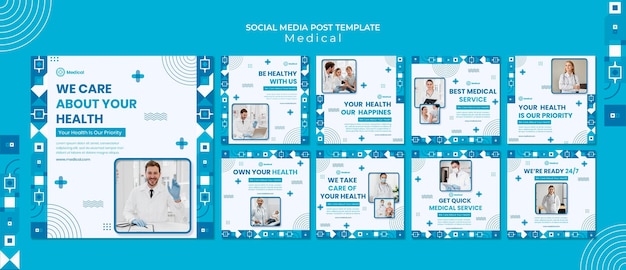 PSD gratuito modello di progettazione di post sui social media medici