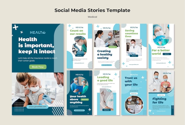 Medical social media stories template