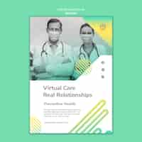 Free PSD medical virtual care poster template