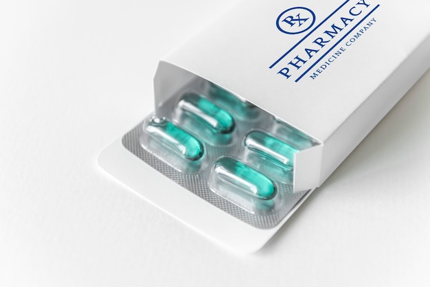 Medication branding and packaging mockup