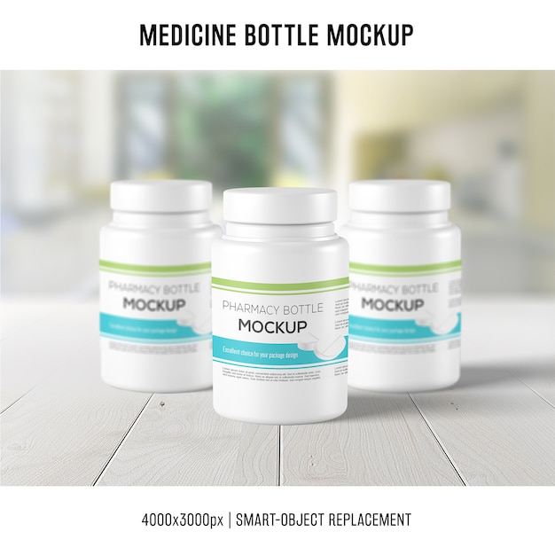 Free PSD Medicine Bottle Mockup Download