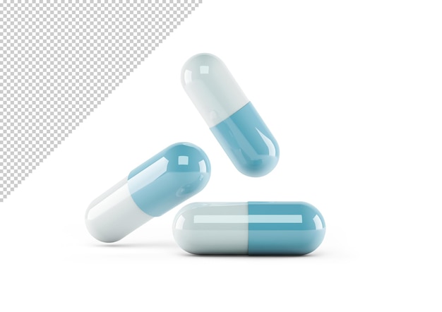 Medicine capsules 3d rendering isolated