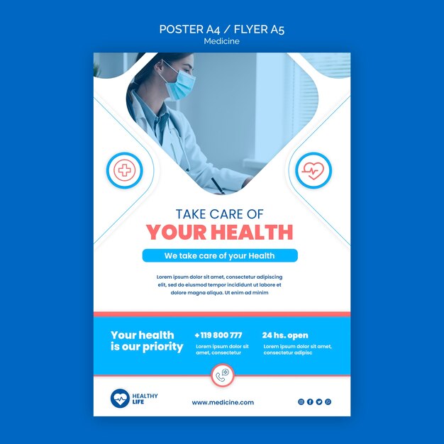 Medicine covid19 poster template