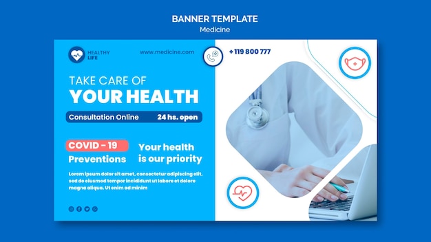 医学covid19予防バナーテンプレート
