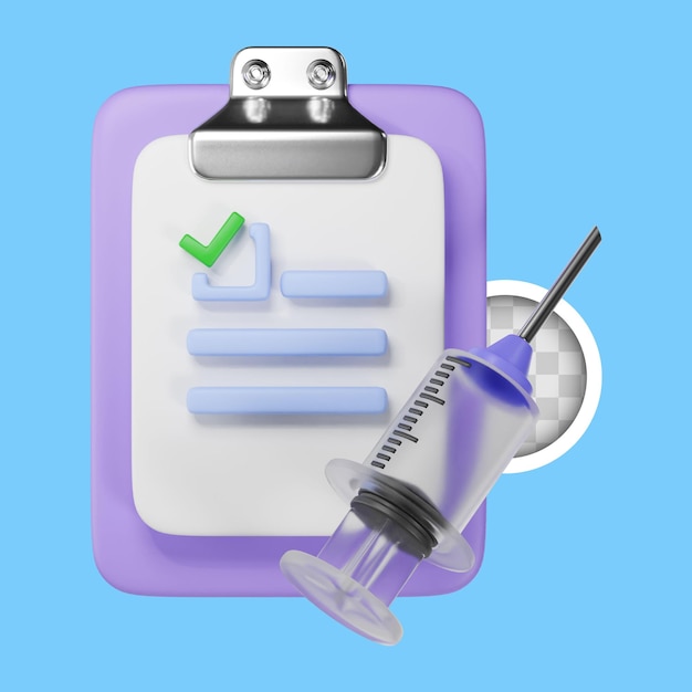 Free PSD medicine icon for checking and monitoring 3d illustration