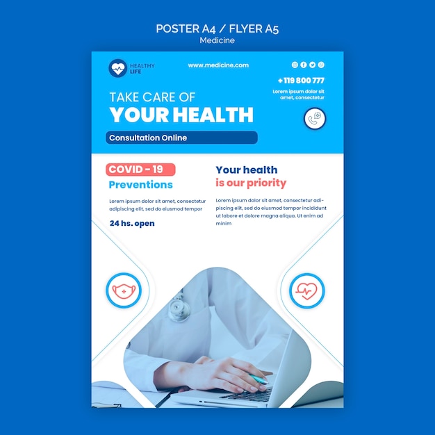 Medicine online poster template