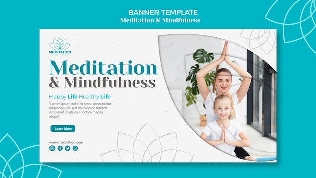 Meditation banner template concept