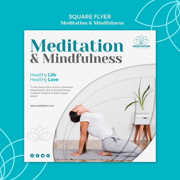 Meditation flyer template design