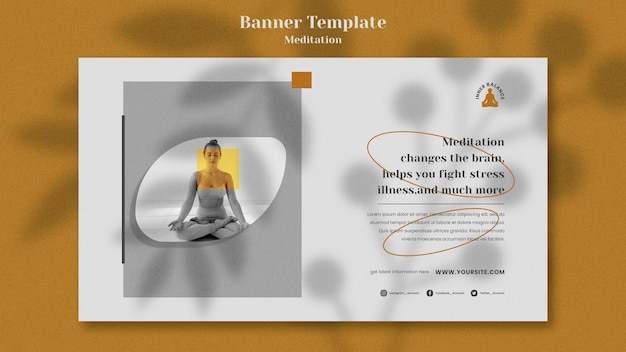 Free PSD meditation lifestyle horizontal banner template