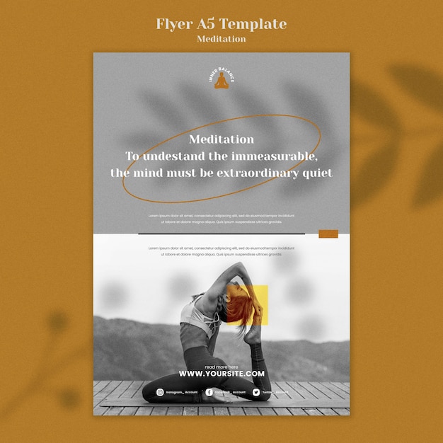 Free PSD meditation lifestyle vertical print template