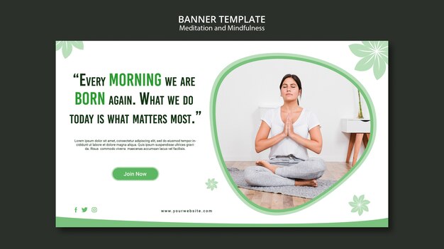 Meditation and mindfulness banner style