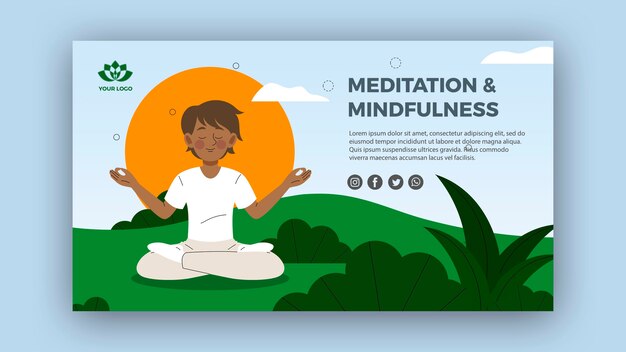 meditation and mindfulness banner template