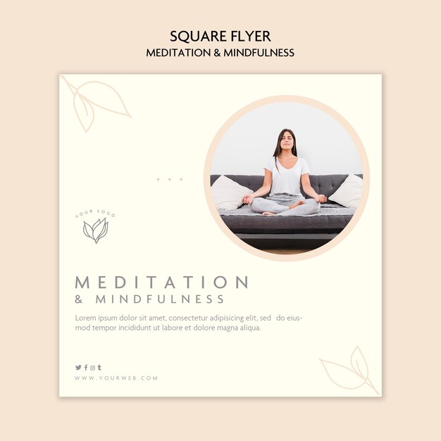 meditation and mindfulness flyer style