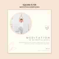 Free PSD meditation and mindfulness flyer template