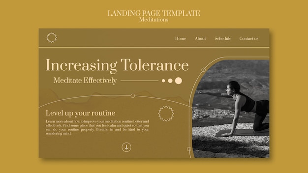 Free PSD meditation and mindfulness landing page