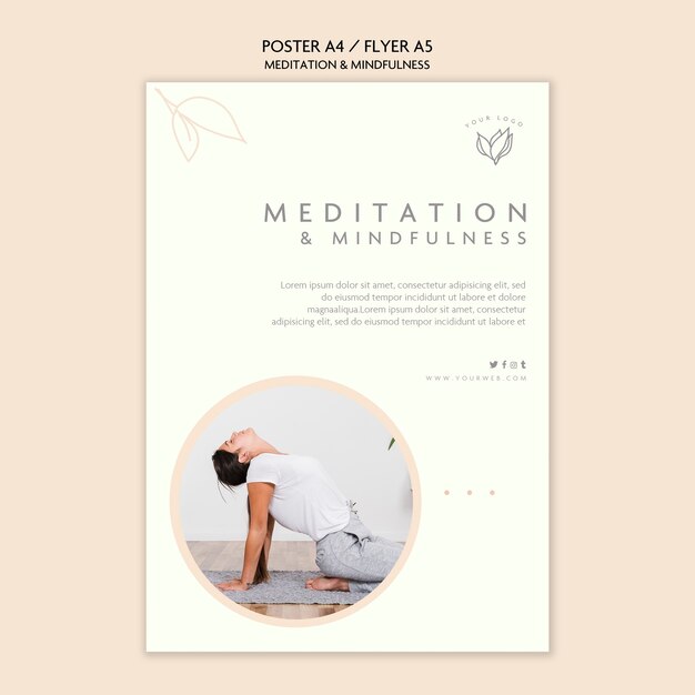 瞑想とマインドフルネスポスターのコンセプト