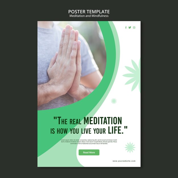 Плакат медитации и осознанности